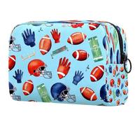 American Footballs Field Floves - Bolsa de cosméticos para mujer, neceser de viaje, bolsa organizadora de maquillaje grande con cremallera, multicolor, 18.5x7.5x13cm/7.3x3x5.1in, Neceser