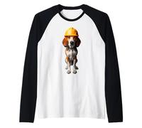 American Foxhound Dog Casco duro amarillo Ingeniero trabajador Camiseta Manga Raglan