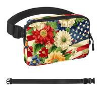 American Fresh Flowers - Cangureras para mujeres y hombres, riñonera cruzada con bolsillos con cremallera, riñonera impermeable con correa ajustable para entrenamiento, correr, viajar, senderismo,