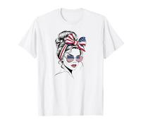 American Girl USA Flag 4th July Women Patriot Camiseta