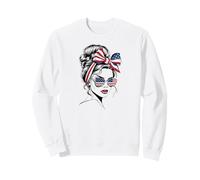 American Girl USA Flag 4th July Women Patriot Sudadera