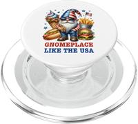 American GNOME Place Like The USA Hotdog, Papas Fritas, Hamburguesa PopSockets PopGrip para MagSafe
