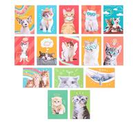 American Greetings Caja surtida de tarjetas y sobres en blanco, gatos divertidos, 15 unidades