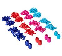 American Greetings Cinta de Navidad y lazos para envolver regalos, rojo, verde, plata y oro (24 unidades)