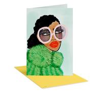 American Greetings Elegante tarjeta de cumpleaños verde para mujer, diseñada por Bouffants and Broken Hearts (pelo en punto)