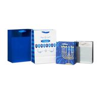 American Greetings Hanukkah - Bolsas de regalo, Menorah y Dreidel (4 bolsas, 2 medianas de 10 pulgadas, 2 pequeñas de 6 pulgadas)