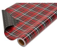 American Greetings Lunares rojos en ambos lados 4-Roll Ensemble Plaid & Polka Dots
