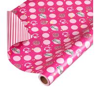 American Greetings Papel de regalo reversible Barbie de 75 pies cuadrados para cumpleaños y todas las ocasiones, estrellas, lunares y rayas (1 rollo, 30 pulgadas x 30 pies)