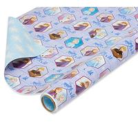American Greetings Papel de regalo reversible para todas las ocasiones y cumpleaños, Frozen de Disney (paquete de 1, 75 pies cuadrados)