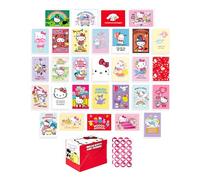 American Greetings Paquete de 30 tarjetas de lujo con diseño de Hello Kitty y sus amigos para todas las ocasiones con caja de almacenamiento de recuerdos recargable, sobres y sellos