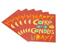 American Greetings Paquete de tarjetas de cumpleaños, día de pastel y velas (6 unidades)