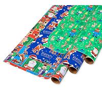 American Greetings Rudolph Designs - Paquete de papel para envolver (3 rollos, 105 pies cuadrados)
