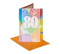 American Greetings Tarjeta de cumpleaños 80 (Wow)