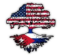 American Grown with Cuban Roots Cuba Pride Tree Vinilo adhesivo - Teléfono de coche - 3 pulgadas