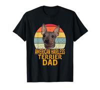 American Hairless Terrier Dog Dad Funny Retro Dogs Dueño Camiseta