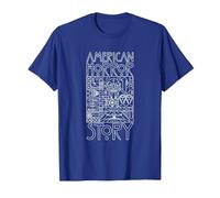 American Horror Story Logo & Elements TV Show Camiseta, Hombre, Azul Real, L