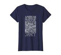 American Horror Story Logo & Elements TV Show Camiseta, Mujer, Azul Marino, XS