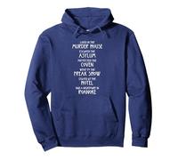 American Horror Story Seasons Text TV Show Sudadera con Capucha, Unisex para Adultos, Azul Marino, XL