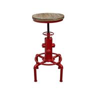 American Industrial Wind Furniture Retro Madera Forjada Hierro Forjado Creativo Hidrante Taburete giratorio Elevador Ajustable Taburete de bar (Color : B)