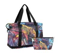 American Influence - Bolsa de viaje grande para el aeropuerto con correa ajustable para viajes en avión, resistente al agua, Influencia americana, estilo, 1 size