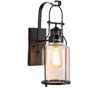 American Iron Art Clear Glass Wall Lamps Industrial Hallway Creative Personality Wall Sconces with E27/26 Base for Study Living Room Dining Room Bar Coffee Shop(Brown)