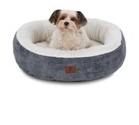 AMERICAN KENNEL CLUB Cama redonda para mascotas de tela Mason de 23 pulgadas, elegante cama lavable para perros con parte inferior antideslizante, superficie de felpa para dormir, para gatos, razas