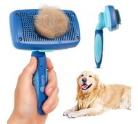 American Kennel Club -Cepillo Suave autolimpiante para Perros y Gatos |Cepillo de Aseo para Mascotas |Elimina el Cabello Suelto, esteras y enredos | Herramienta de deshedding Suave para Todo Tipo de