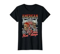 American Legendary Motorcycles Indian Funny Classic Camiseta gráfica económica, Mujer, Negro, L