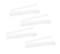 American Mahjong Racks with Magnetic Pushers - Set of 4 Scalloped Acrylic Racks | 20-Inch Transparent Mahjong Tile Holders | Professional Accessories For Standard & Large Tiles