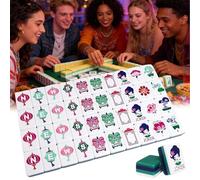 American Mahjong Tile Set, 160 piezas de acrílico de 4 capas grabadas Mahjong azulejos de 1.2 pulgadas tamaño estándar juego completo con accesorios, juego de Mahjong para principiantes, juego