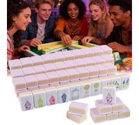 American Mahjong Tile Set, 160 piezas de acrílico de 4 capas grabadas Mahjong azulejos de 1.2 pulgadas tamaño estándar juego completo con accesorios, juego de Mahjong para principiantes, juego