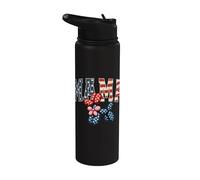 American Mama Balloon Dog 4th July Fourth Of July Stainless Steel Insulated Water Bottle