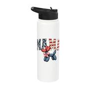 American Mama Balloon Dog 4th July Fourth Of July Stainless Steel Insulated Water Bottle
