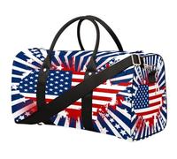 American Map - Bolsa de viaje para mujeres, hombres, niñas y niños, bolsas de fin de semana con temática americana, 22.7 L, bolsa de equipaje de cabina para deportes, gimnasio, yoga, color, 22.7 L,