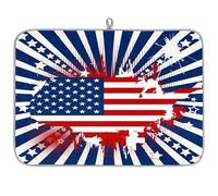 American Map - Tapete de microfibra para secar platos, absorbente con temática americana, escurridor de platos, para cuchara de cocina, plato de vidrio, 16 x 18 pulgadas