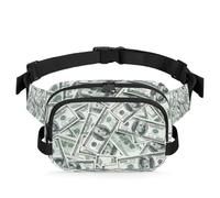 American Money - Riñonera multifunción para viajes, deportes, correr, dólar americano, riñonera para mujeres, hombres, niñas y niños, color, XL, Organizador de bolsas