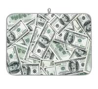 American Money - Tapete de microfibra para secar platos, absorbente con dólares americanos, escurridor de platos, para cuchara de cocina, plato de vidrio, 18 x 24 pulgadas