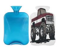 American Monster Truck - Botella de agua caliente con tapa, 2 L, gran capacidad, para noches acogedoras, alivio del dolor, espalda, cuello y hombros