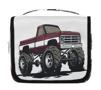 American Monster Truck - Neceser de viaje para mujeres, hombres, niños y niñas, bolsa de lavado para colgar artículos de tocador cosméticos y organizador de maquillaje, color, L, Organizador de bolsas