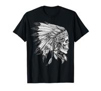 American Motorcycle Skull Native Indian Eagle Chief Vintage Camiseta
