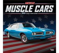 American Muscle Cars Official 2026 12 X 24 Inch (Hanging) Monthly Square Wall Calendar Foil Stamped Cover Plastic-Free