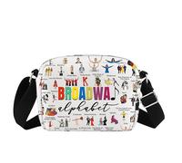 American Musical Lover Gift Musical Theatre Gift Musical Alphabet Crossbody Bag for Drama Teacher Actress, Bolsa ancha, Medium