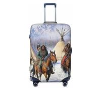 American Native Chieftain Tribe - Funda elástica para equipaje de viaje, protector de maleta, funda de equipaje impresa antiarañazos, Black, L
