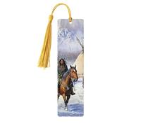 American Native Chieftain Tribe - Marcapáginas de madera con impresión de doble cara, 5 piezas, regalos para mujeres para amantes de los libros, accesorios geniales para cuadernos, regalos de