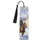 American Native Chieftain Tribe - Marcapáginas de madera con impresión de doble cara, 5 piezas, regalos para mujeres para amantes de los libros, accesorios geniales para cuadernos, regalos de