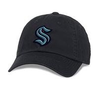 American Needle Blue Line Collection NHL National Hockey League Team Baseball Hat Adjustable Buckle Strap Dad Cap, Pulpo Seattle (Negro), Talla única