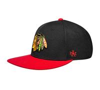 American Needle NHL Outfield Retro Gorra de ala plana, Chicago Blackhawks, Adjustable, Negro/Rojo