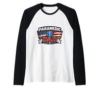 American Paramedic Dad Orgulloso EMT Padre EMS Médico Patriota Camiseta Manga Raglan