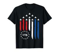 American Patriotic Fighter Jets USA Flag Boys 4 de julio Camiseta