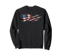 American Patriotic Fighter Jets USA Flag ondeando el 4 de Julio Sudadera